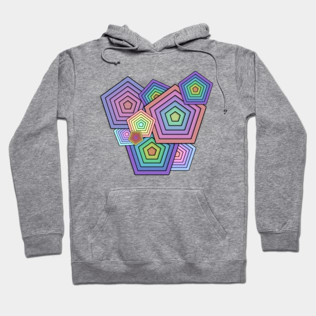 Pentagonal Harmony: An Abstract Fusion Hoodie by EnjoyArty